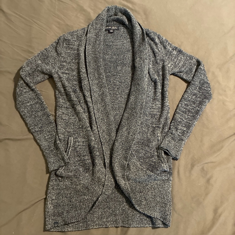 Barefoot Dreams Cozychic Heather Blue Open Front Cardigan Sweater Womens XS/S